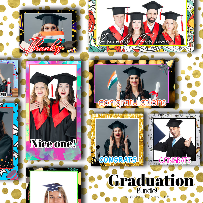 Graduation bundle (10 Designs) - 360 Photo Booth Template Overlays ...