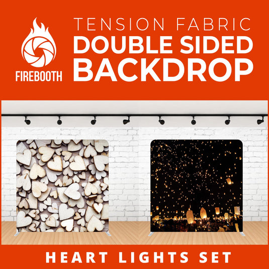 Heart Light Set Double Sided Tension Fabric Photo Booth Backdrop