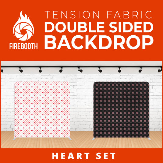 Heart Set-1 Double Sided Tension Fabric Photo Booth Backdrop
