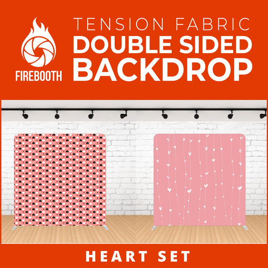 Heart Set Double Sided Tension Fabric Photo Booth Backdrop