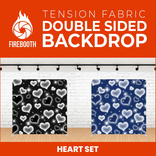 Heart Set-3 Double Sided Tension Fabric Photo Booth Backdrop