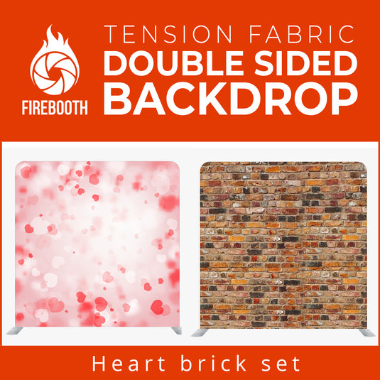 Heart Brick Set Double Sided Tension Fabric Photo Booth Backdrop