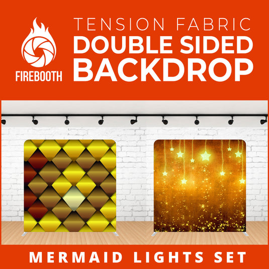 Mermaid Lights Set Double Sided Tension Fabric Photo Booth Backdrop
