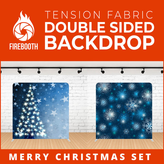 Merry Christmas Set Double Sided Tension Fabric Photo Booth Backdrop