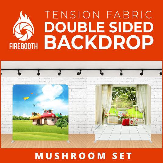 Mushroom Set Double Sided Tension Fabric Photo Booth Backdrop