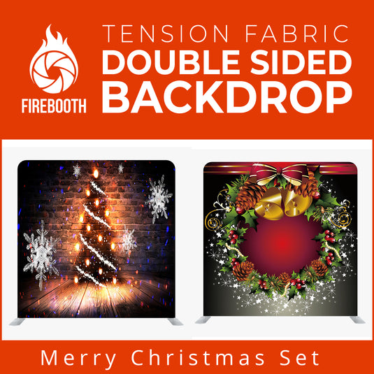 Merry Christmas Set11 Double Sided Tension Fabric Photo Booth Backdrop