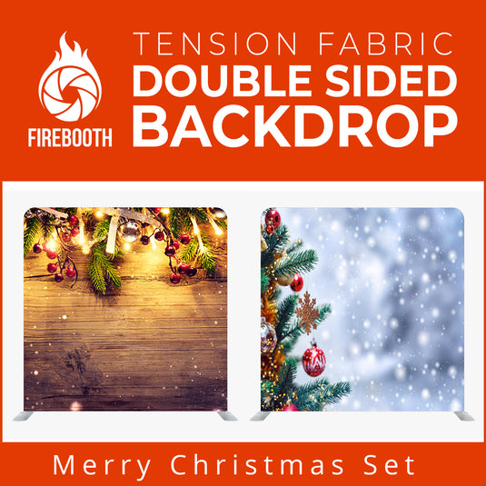 Merry Christmas Set16 Double Sided Tension Fabric Photo Booth Backdrop