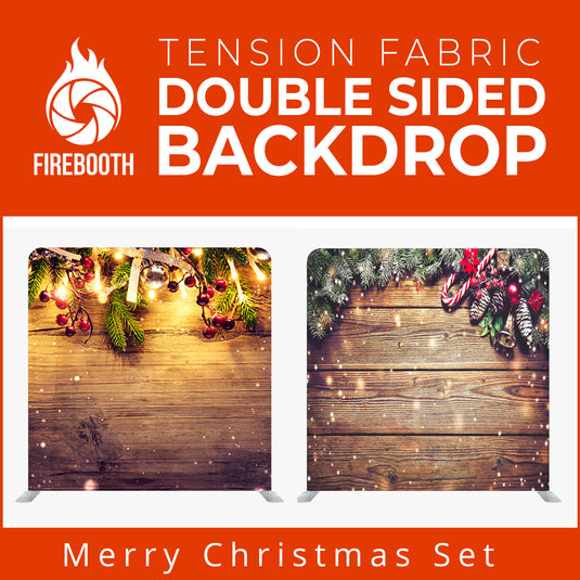Merry Christmas Set19 Double Sided Tension Fabric Photo Booth Backdrop