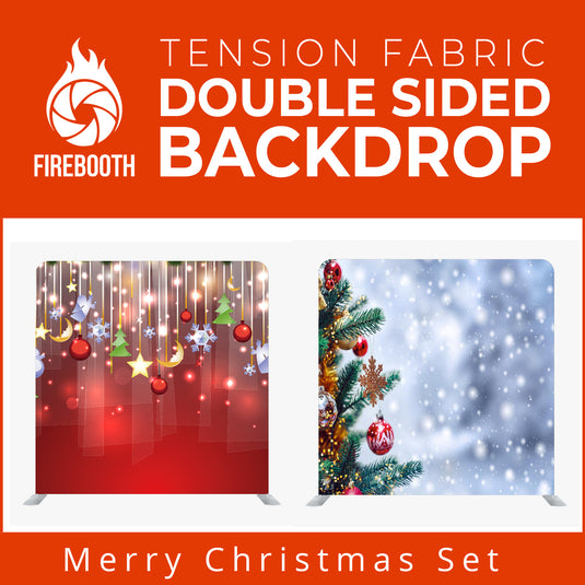 Merry Christmas Set25 Double Sided Tension Fabric Photo Booth Backdrop