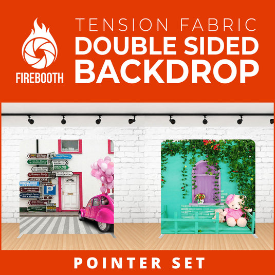Pointer Set Double Sided Tension Fabric Photo Booth Backdrop
