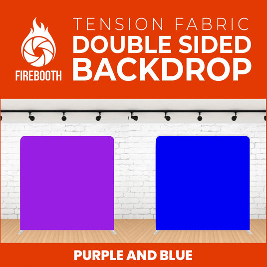Purple and Blue Double Sided Tension Fabric Photo Booth Backdrop