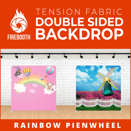Rainbow Pienwheel Double Sided Tension Fabric Photo Booth Backdrop