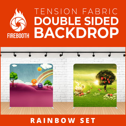Rainbow Set Double Sided Tension Fabric Photo Booth Backdrop