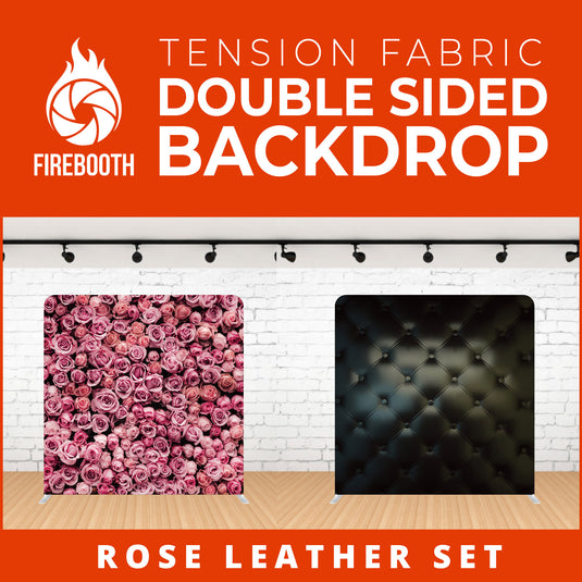Rose Leather Set Double Sided Tension Fabric Photo Booth Backdrop