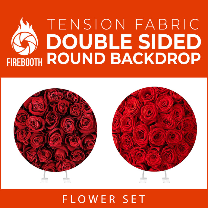 Flower Set-09 Double Sided Round Tension Fabric Photo Booth Backdrop