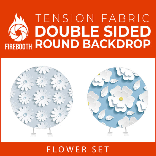 Flower Set-03 Double Sided Round Tension Fabric Photo Booth Backdrop