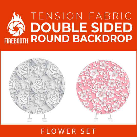 Flower Set-04 Double Sided Round Tension Fabric Photo Booth Backdrop