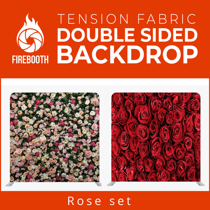 Rose Set Double Sided Tension Fabric Photo Booth Backdrop
