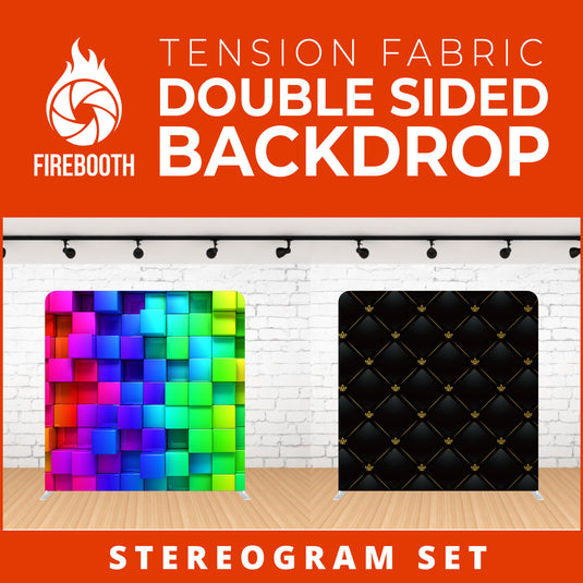 Stereogram Set Double Sided Tension Fabric Photo Booth Backdrop
