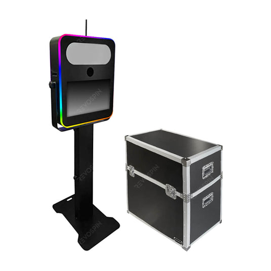 T20R (Razor) LED Photo Booth Shell Starter Package with 22" All-in-one PC Touch Monitor, 2 Internal Flash, Power Strip, and Road Case