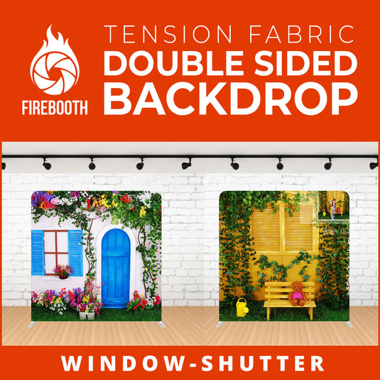 Window - Shutter Double Sided Tension Fabric Photo Booth Backdrop