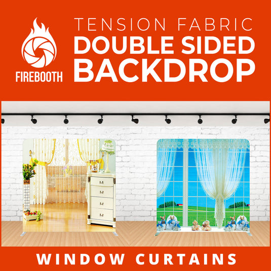 Window Curtains Double Sided Tension Fabric Photo Booth Backdrop