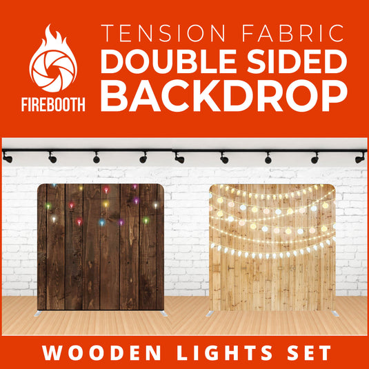 Wooden Lights Set-10 Double Sided Tension Fabric Photo Booth Backdrop