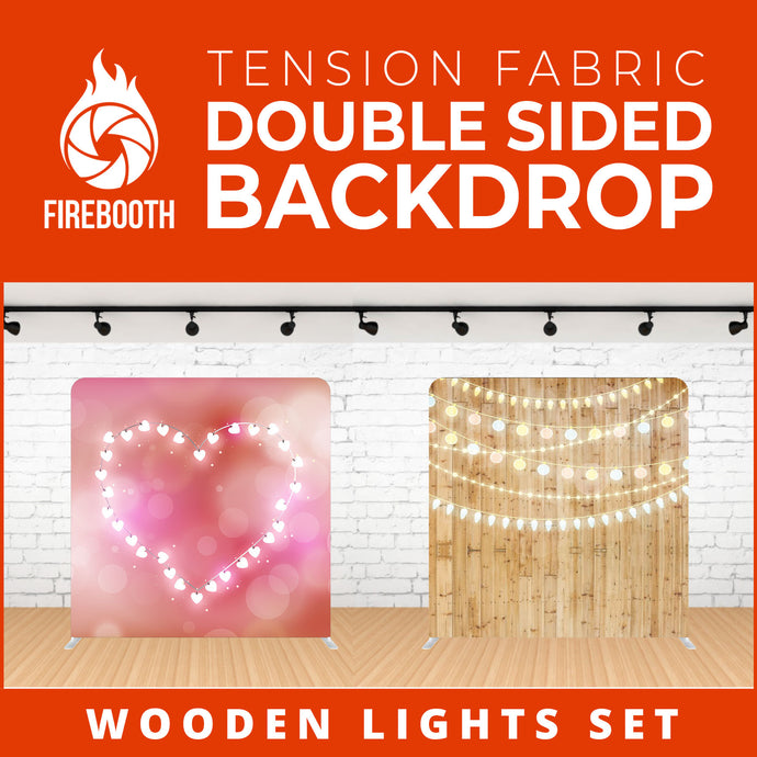 Wooden Lights Set-11 Double Sided Tension Fabric Photo Booth Backdrop