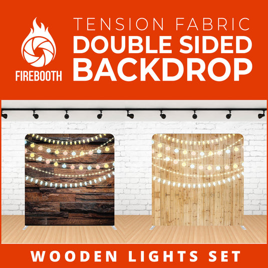 Wooden Lights Set-9 Double Sided Tension Fabric Photo Booth Backdrop