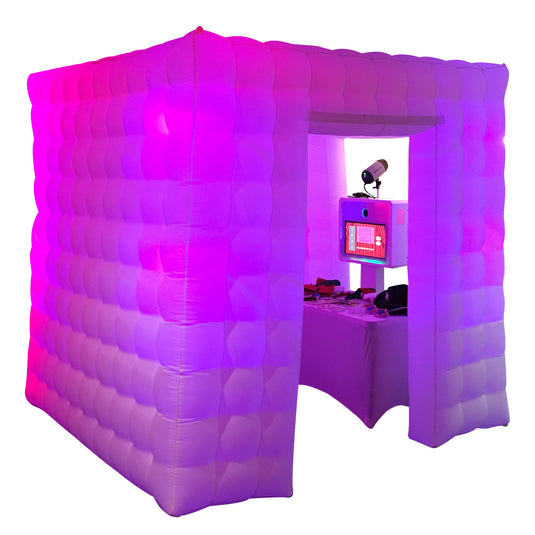 White LED Inflatable Photo Booth Cube Enclosure