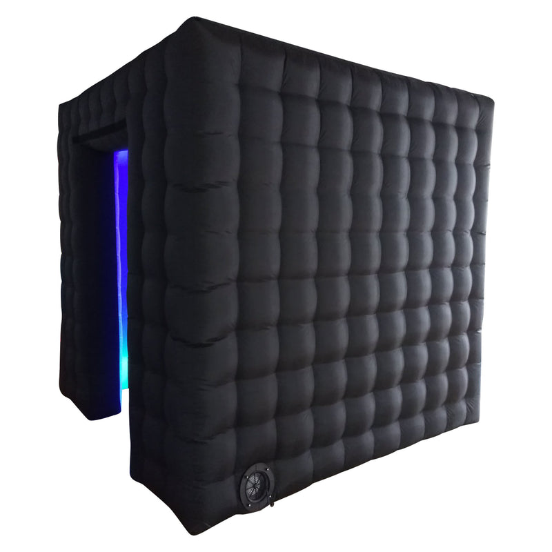 Load image into Gallery viewer, Black LED Inflatable Photo Booth Cube Enclosure
