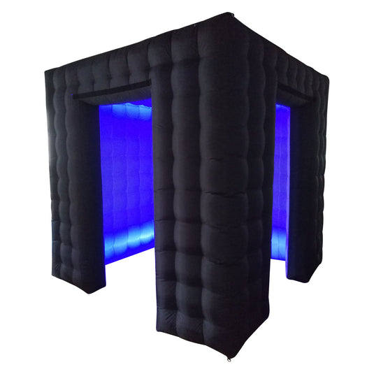Black LED Inflatable Photo Booth Cube Enclosure