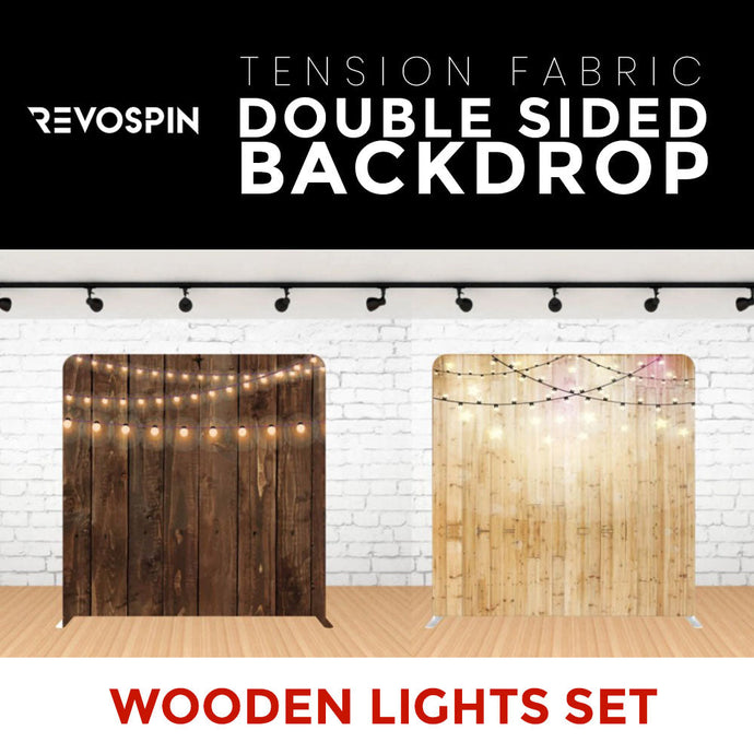 Wooden Lights Set-7 Double Sided Tension Fabric Photo Booth Backdrop