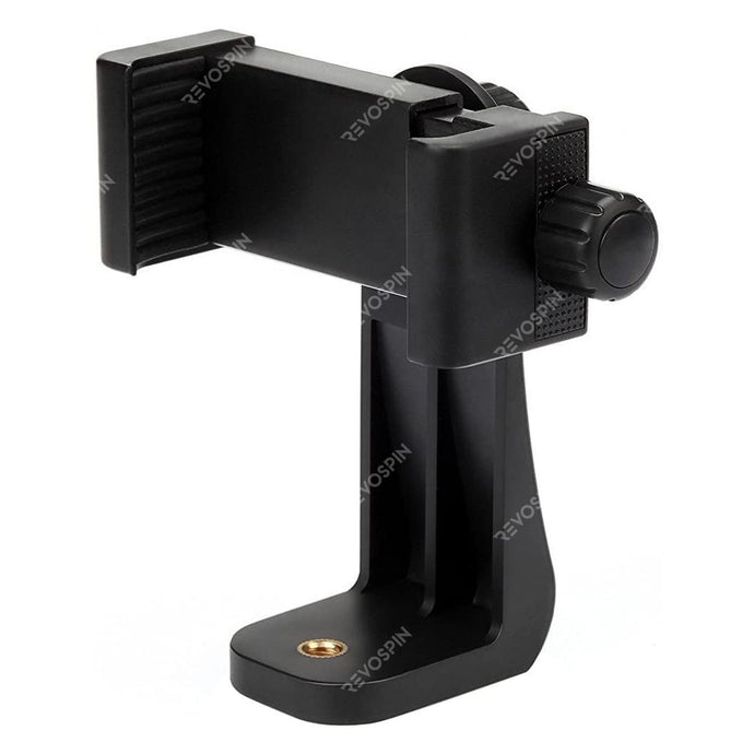 UNIVERSAL SMARTPHONE TRIPOD ADAPTER CELL PHONE HOLDER MOUNT ADAPTER, FITS IPHONE, SAMSUNG, AND ALL PHONES, ROTATES VERTICAL AND HORIZONTAL, ADJUSTABLE CLAMP