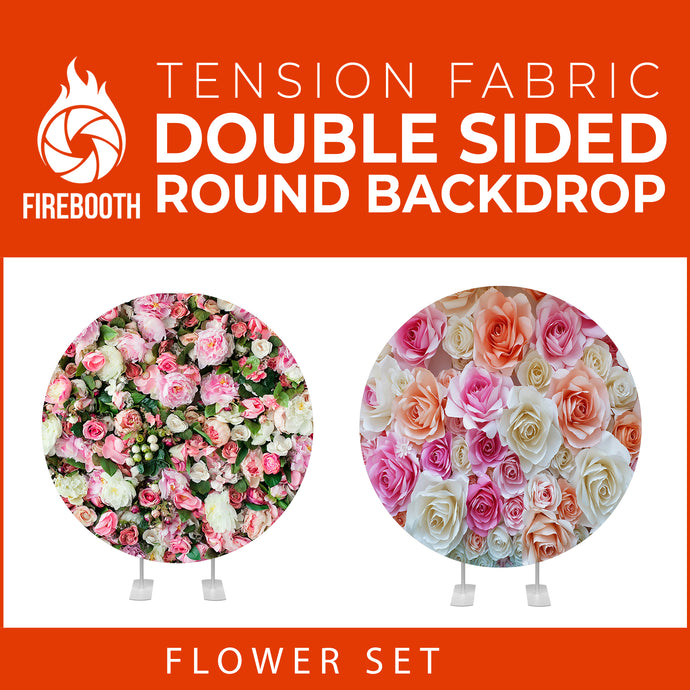 Flower Set-32 Double Sided Round Tension Fabric Photo Booth Backdrop