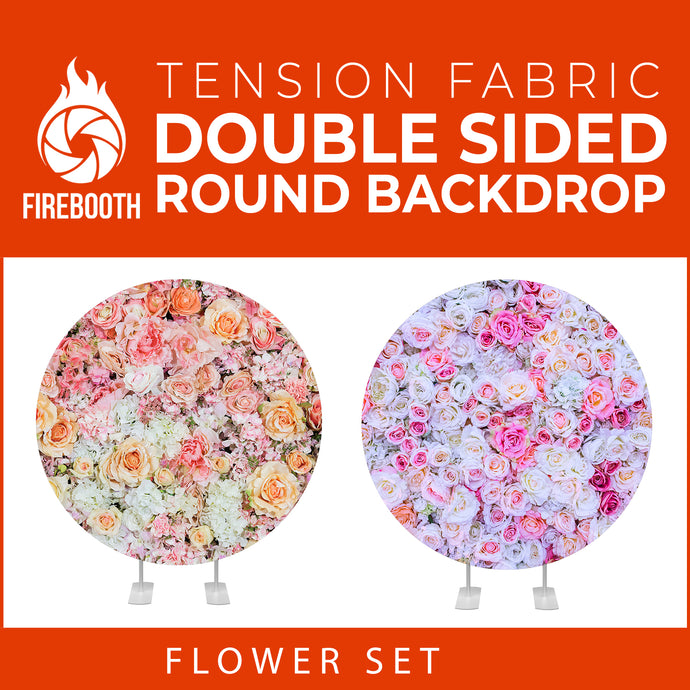 Flower Set-33 Double Sided Round Tension Fabric Photo Booth Backdrop