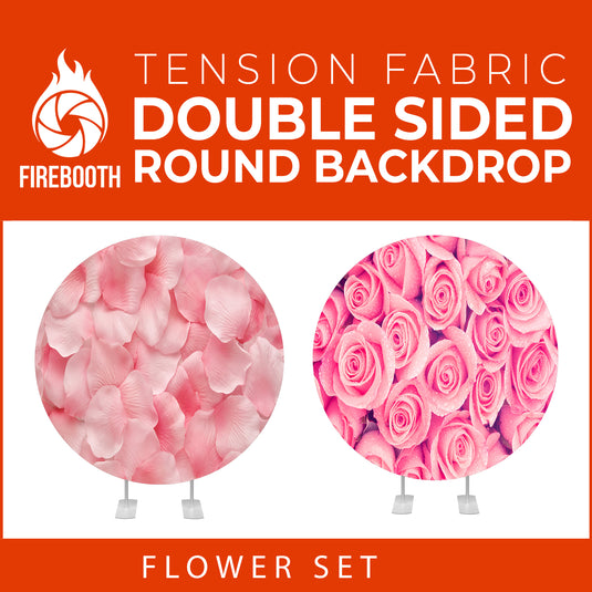 Flower Set-35 Double Sided Round Tension Fabric Photo Booth Backdrop