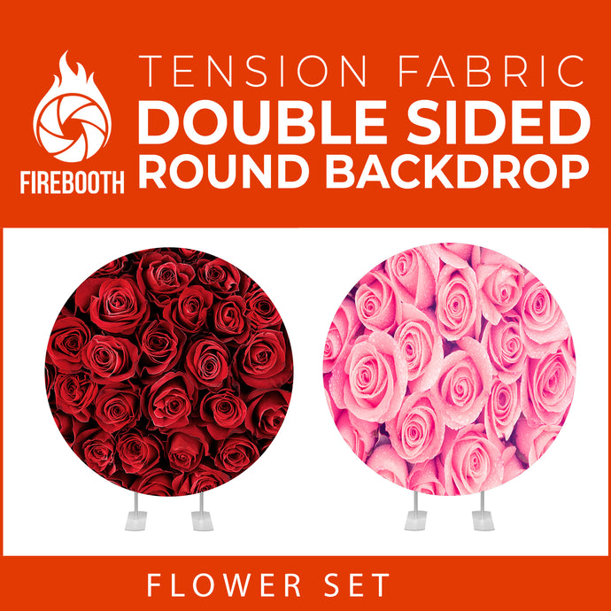 Flower Set-36 Double Sided Round Tension Fabric Photo Booth Backdrop