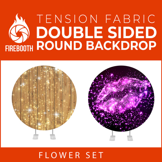 Flower Set-38 Double Sided Round Tension Fabric Photo Booth Backdrop