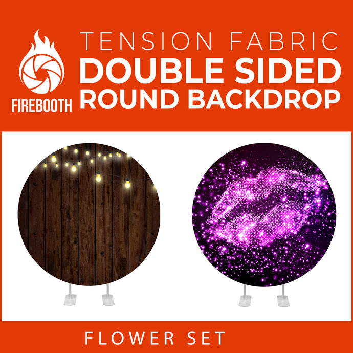 Flower Set-39 Double Sided Round Tension Fabric Photo Booth Backdrop