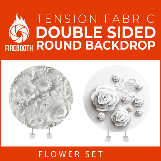 Flower Set-41 Double Sided Round Tension Fabric Photo Booth Backdrop