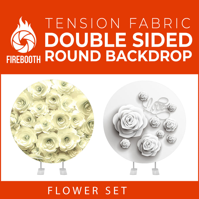 Flower Set-43 Double Sided Round Tension Fabric Photo Booth Backdrop