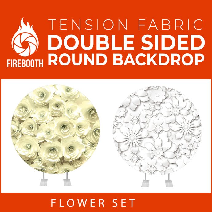 Flower Set-44 Double Sided Round Tension Fabric Photo Booth Backdrop