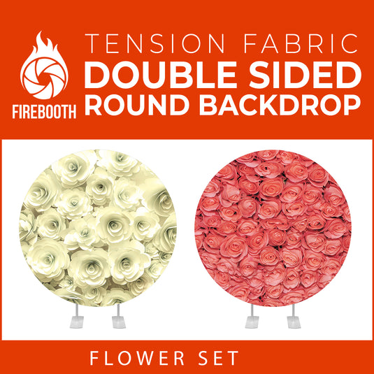 Flower Set-45 Double Sided Round Tension Fabric Photo Booth Backdrop