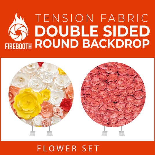 Flower Set-46 Double Sided Round Tension Fabric Photo Booth Backdrop