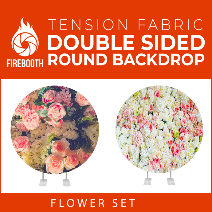 Flower Set-48 Double Sided Round Tension Fabric Photo Booth Backdrop