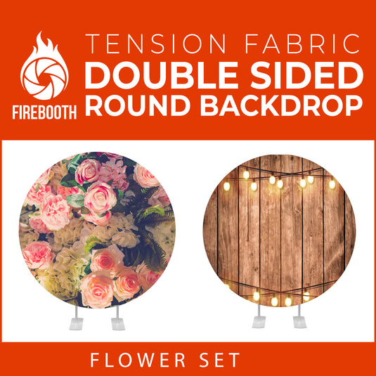 Flower Set-49 Double Sided Round Tension Fabric Photo Booth Backdrop