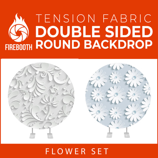 Flower Set-13 Double Sided Round Tension Fabric Photo Booth Backdrop