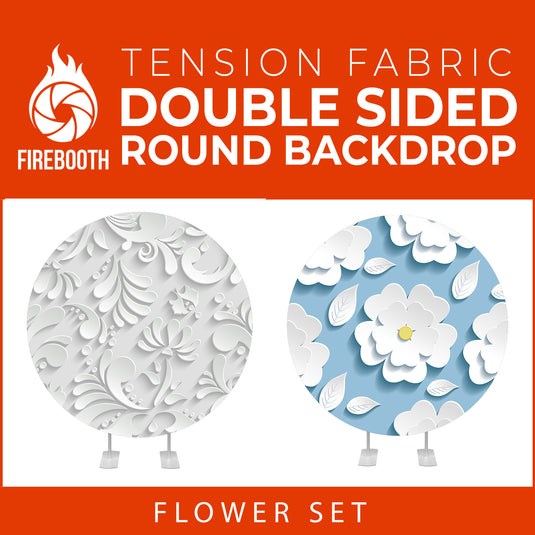 Flower Set-14 Double Sided Round Tension Fabric Photo Booth Backdrop