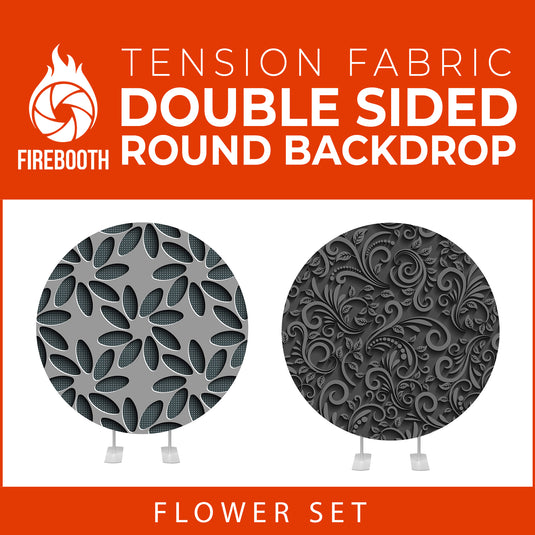 Flower Set-17 Double Sided Round Tension Fabric Photo Booth Backdrop